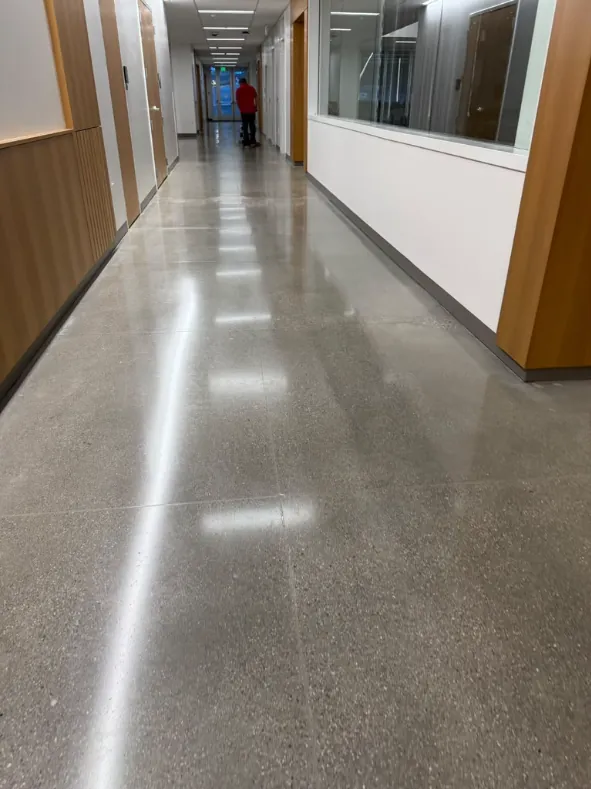 Polished concrete corridor — HIRALEX LLC